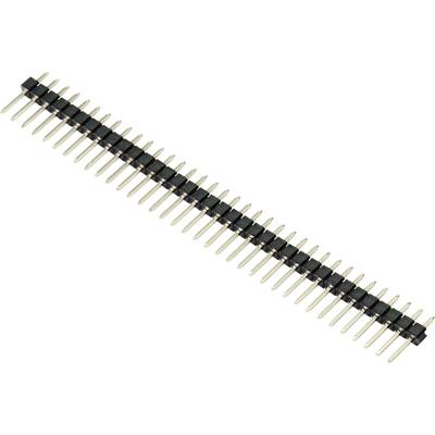 Un connecteur à barrette à broches électrique unique avec une rangée de broches, idéal pour la connexion de circuits imprimés.
