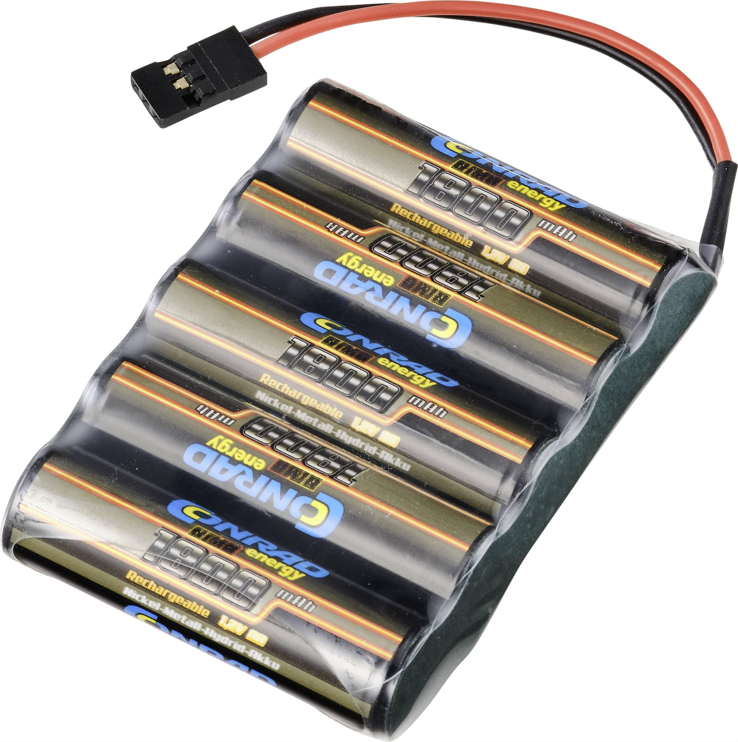 Conrad energy Batterie réceptrice (NiMh) 6 V 1800 mAh side by side fiche JR femelle