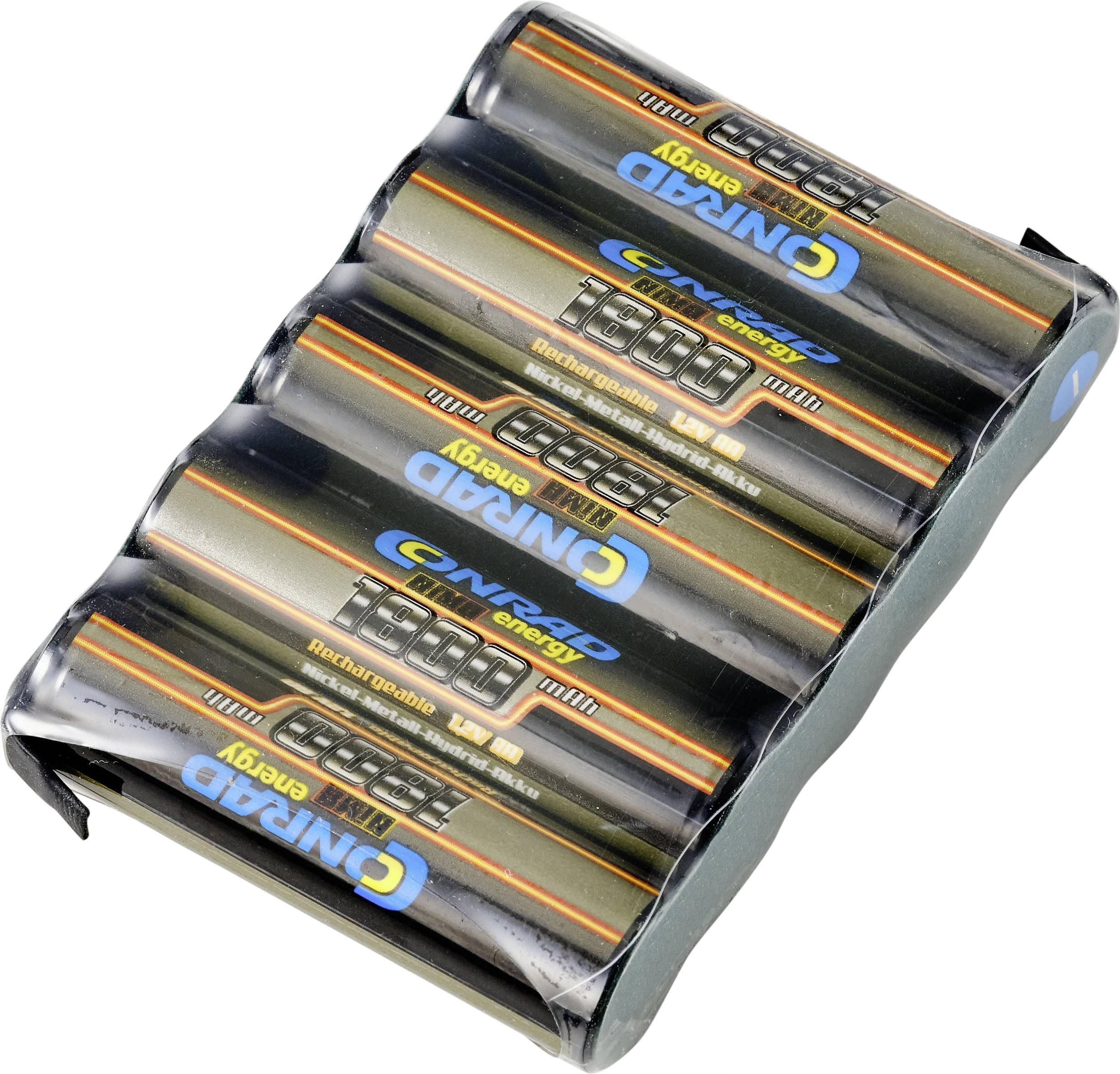 Conrad energy Batterie réceptrice (NiMh) 6 V 1800 mAh side by side avec pattes à souder