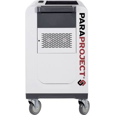 'PARAPROJECT' armoire mobile sur roulettes, avec grille de ventilation et serrure électronique, blanche avec accent gris ; adaptée aux équipements informatiques.