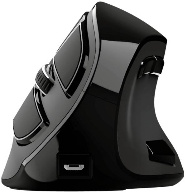 Trust VOXX  Souris ergonomique Bluetooth, radio   optique noir 9 Boutons 2400 dpi ergonomique, câble amovible, molette intégrée