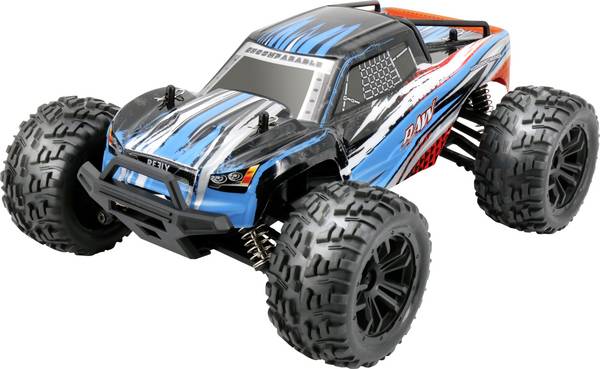 Monstertruck Reely RAW 1:14 bleu brushed Auto RC électrique 4 roues motrices (4WD) prêt à fonctionner (RtR) 2,4 GHz avec accu et chargeur