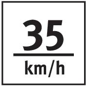 Panneau de signalisation routière indiquant une limitation de vitesse à 35 km/h.