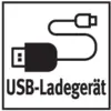 Pictogramme d'un câble USB avec l'inscription 'Chargeur USB'.