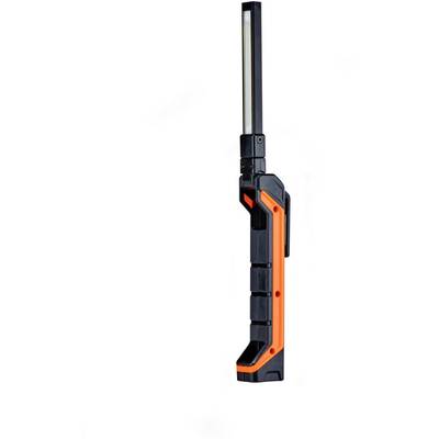 Lampe torche en noir et orange au design long et élancé. Idéale pour les espaces restreints et un éclairage précis.