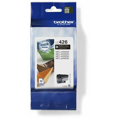 Emballage d'une cartouche d'encre Brother LC426BK, compatible avec les modèles d'imprimantes MFC-J4335DW, MFC-J4340DW, MFC-J4535DW, MFC-J4540DW.
