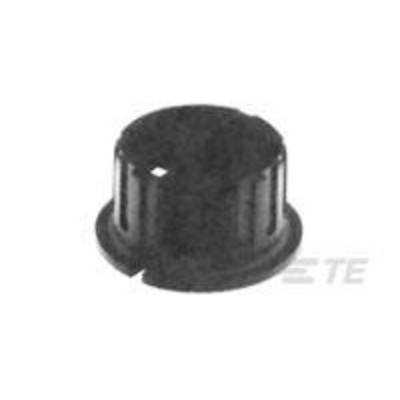 Un bouton noir en plastique à côtés striés, généralement utilisé pour contrôler des appareils audio ou électroniques.