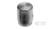 Bouton cannelé métallique, cylindrique, de couleur argent, pour appareils électroniques ou mécaniques.