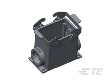 Un élément technique rectangulaire comportant plusieurs ouvertures et points de fixation sur ses deux côtés ; adapté aux constructions industrielles.