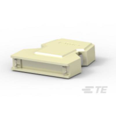 Un adaptateur rectangulaire beige au design plat. Il présente des contacts métalliques sur le côté ouvert et est étiqueté 'FYV'.