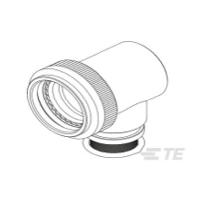 Dessin technique d'un raccord coudé composé de deux tubes filetés et d'un joint d'étanchéité flexible.