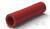 Un tuyau en plastique rouge, positionné horizontalement, à la surface lisse et avec un léger brillant.