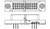 Dessin technique d'un connecteur avec plusieurs broches disposées en rectangle, vue de dessus et vue latérale.