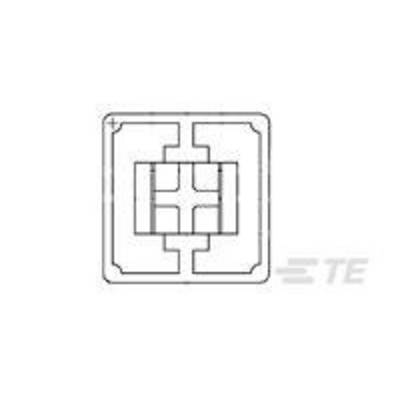 Un motif géométrique noir et blanc composé de formes rectangulaires et carrées, disposées symétriquement autour d'une croix centrale.
