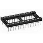 Un support de circuit intégré (CI) noir à 40 broches, avec des broches métalliques saillantes pour la fixation sur un circuit imprimé.