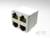 Illustration d'un double connecteur RJ45 avec deux ports Ethernet, adapté aux connexions réseau.