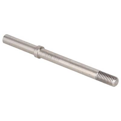 Une tige cylindrique métallique avec un embout fileté, possiblement utilisée comme fixation ou comme élément d'un assemblage mécanique.