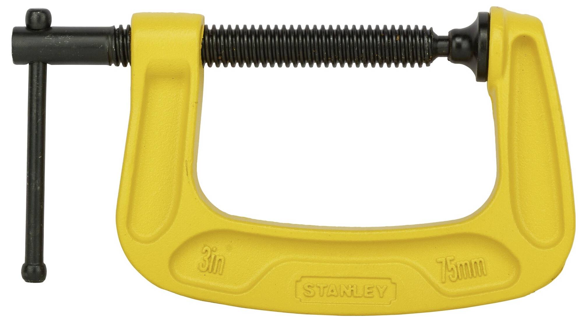 Clé à ergot jaune avec vis noire, taille de 3 pouces (75 mm), pour la préhension ou le serrage de pièces.