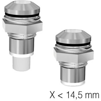 Deux combinaisons métalliques argentées, l'une légèrement plus longue que l'autre, avec un diamètre inférieur à 14,5 mm chacune.