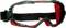 Lunettes de protection en gros plan, avec une bande élastique sombre et une visière transparente, conçues pour protéger les yeux contre les dangers.