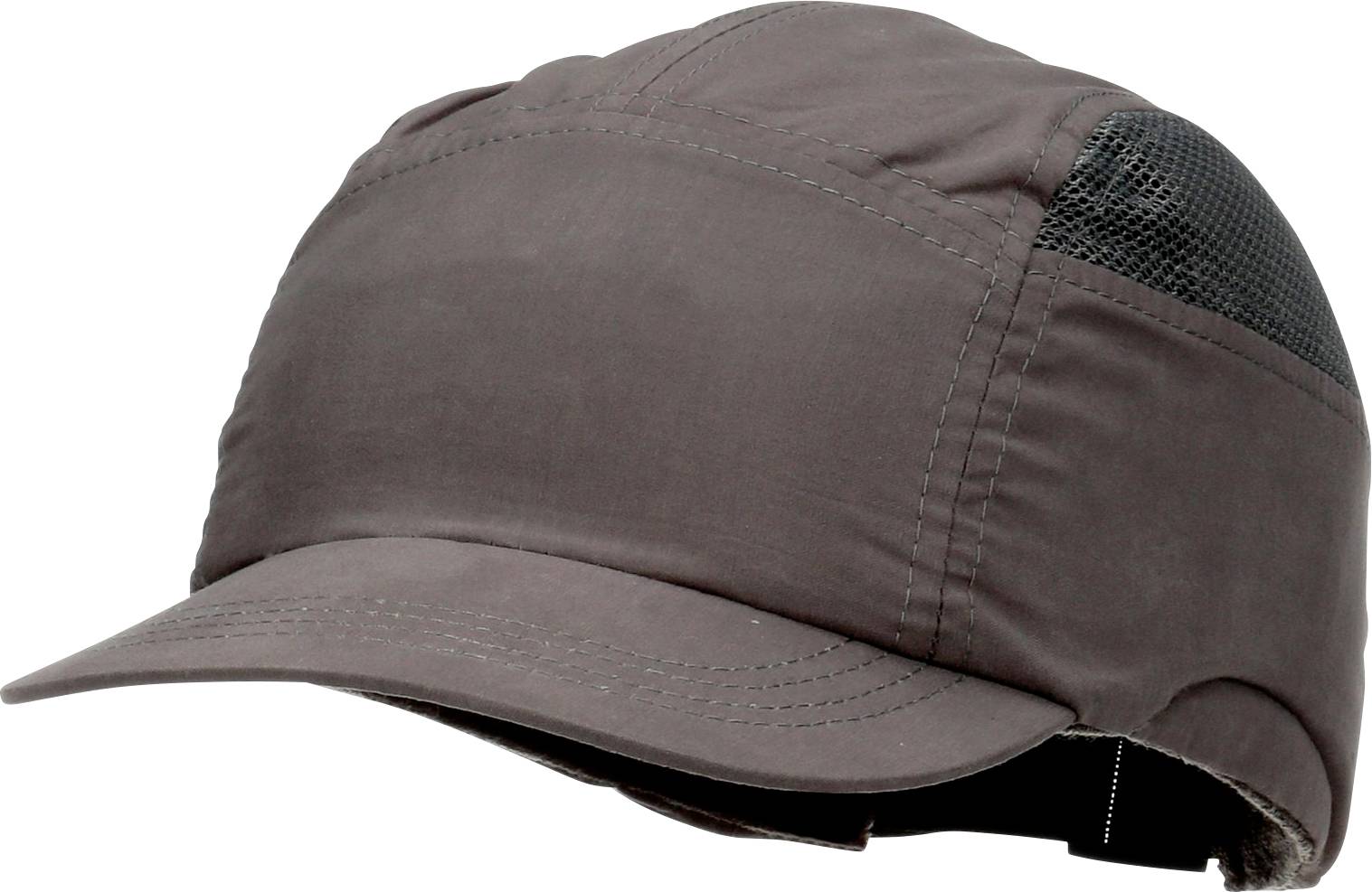 Une casquette gris foncé avec un détail en réseau noir à l'arrière, idéale pour les activités de plein air et les journées ensoleillées.