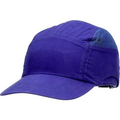 Casquette bleue avec filet à l'arrière, adaptée aux activités sportives.