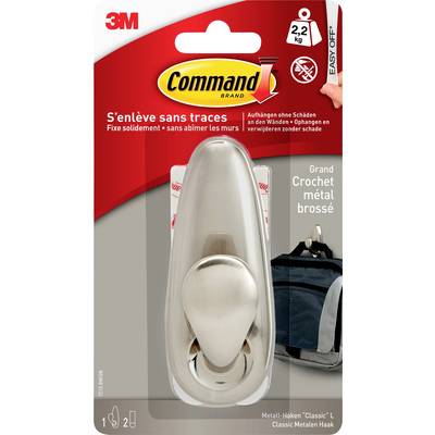 3M 3M Crochet métallique classique Forever Command TM L (L x l x H) 105 x 41 x 41 mm nickel (brossé) Contenu: 1 pc(s)