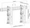 Dessin technique d'un support mural réglable pour téléviseur avec dimensions. Indique un angle d'inclinaison de ±3°, largeur de 760 mm, avec réglages en hauteur et en profondeur.
