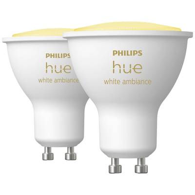 Philips Lighting Hue Jeu de 2 ampoules LED 871951434012100 CEE 2021: G (A - G) Hue White Ambiance GU10 Doppelpack 2x350l