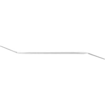 Un instrument dentaire en argent à deux extrémités recourbées, utilisé pour le nettoyage et l'examen des dents.
