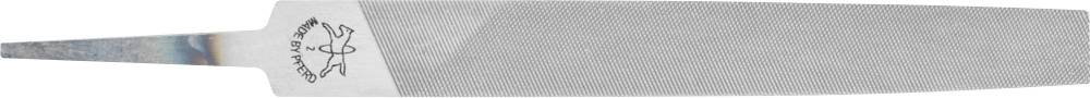 Lime avec une lame longue et étroite se terminant en pointe. La lame présente une structure fine. La zone de préhension est partiellement visible.