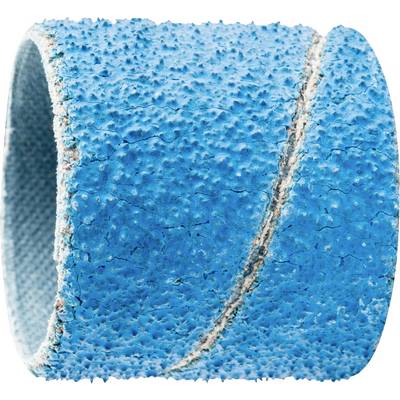 Un ruban de papier de verre bleu avec une surface rugueuse et granuleuse.
