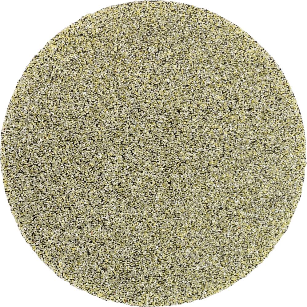 Une meule ronde, recouverte de sable uniformément réparti ou de minuscules cailloux, utilisée pour des processus de meulage ou de polissage.