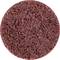 Un disque abrasif rond de couleur rouge, avec une texture rugueuse et fibreuse, adapté pour le meulage ou le polissage de surfaces.