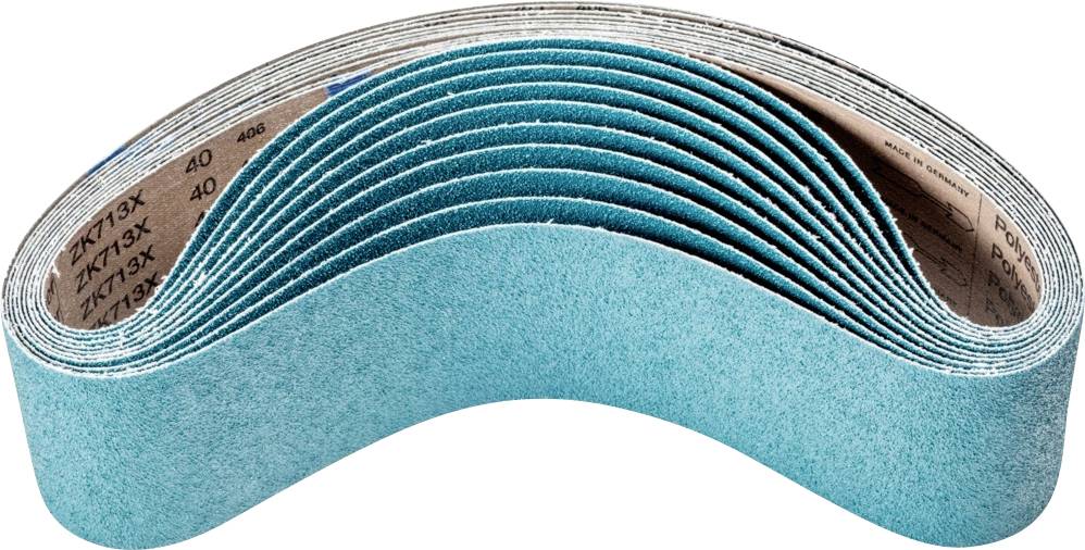 Ruban de ponçage bleu en boucle, grain grossier, adapté aux travaux de ponçage.