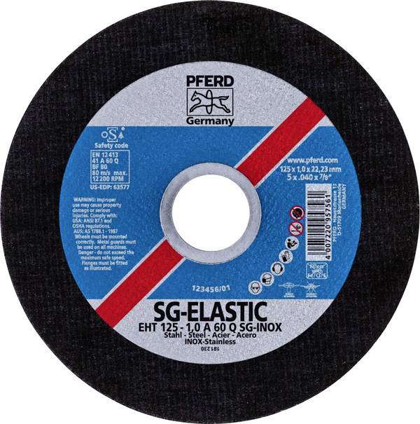 PFERD TOOLS EHT 125-1,0 SG CLASSIC STEELOX 61341106 Disque à tronçonner 125 mm 25 pc(s) acier inoxydable, acier