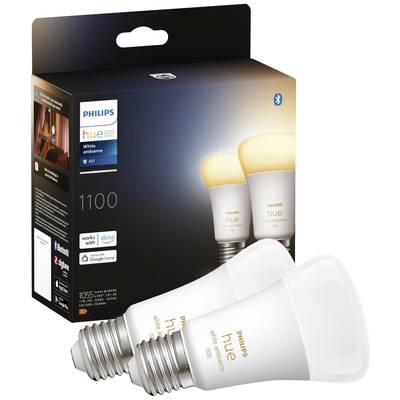 Philips Lighting Hue Jeu de 2 ampoules LED 871951429125600 CEE 2021: F (A - G) Hue White Ambiance E27 Doppelpack 2x1100l