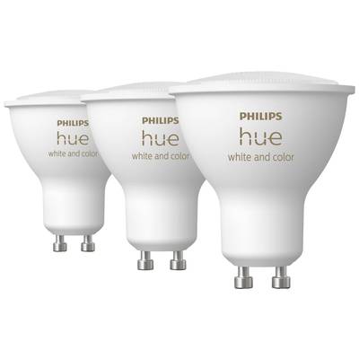 Philips Lighting Hue Ampoule à LED 871951434276700 CEE 2021: G (A - G) Hue  White & Col. Amb. GU10 Dreierpack 3x350lm GU1 - Conrad Electronic France