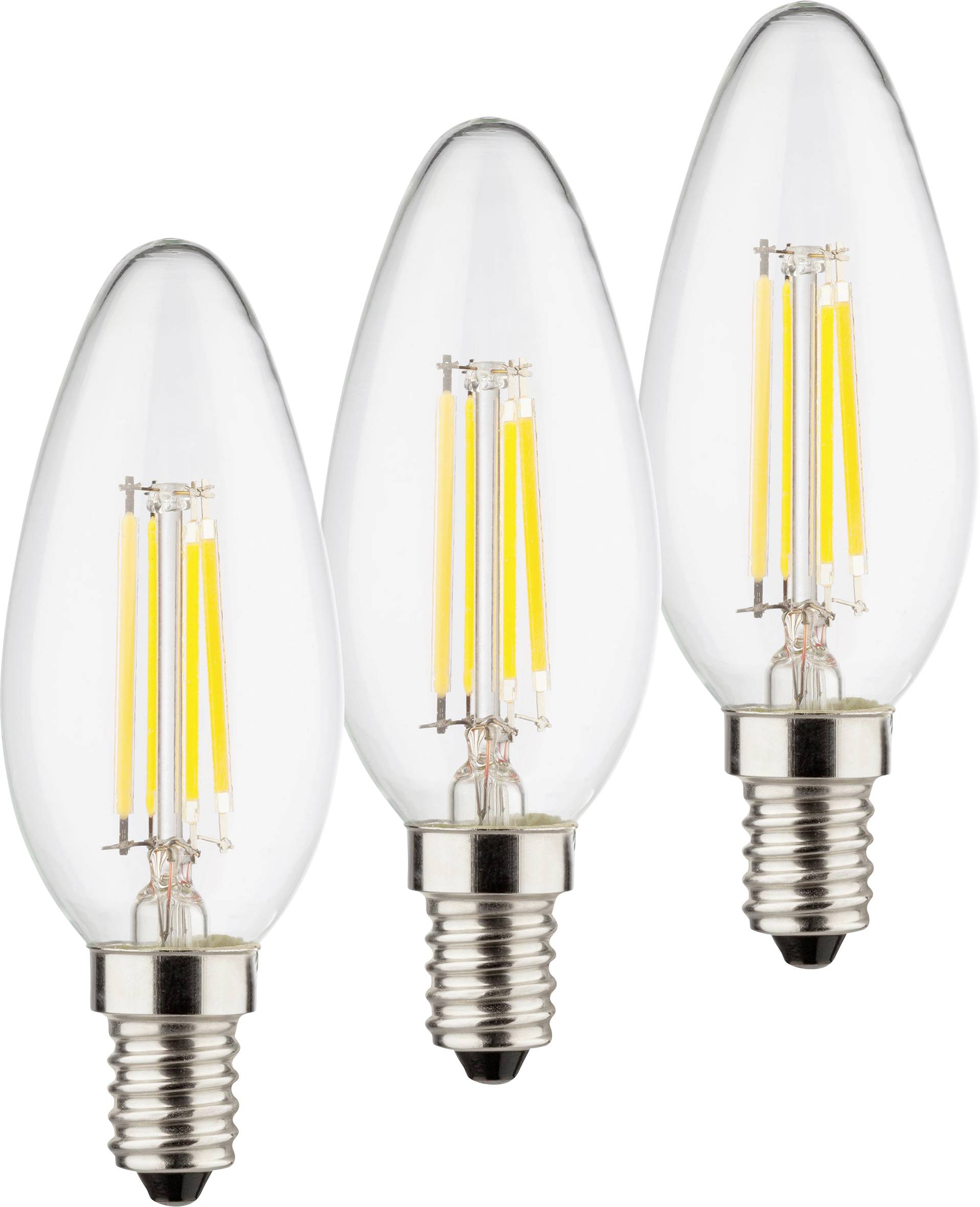 Müller-Licht 400291 LED CEE E (A - G) E14 forme de flamme 4.2 W = 40 W blanc chaud à filament 3 pc(s)