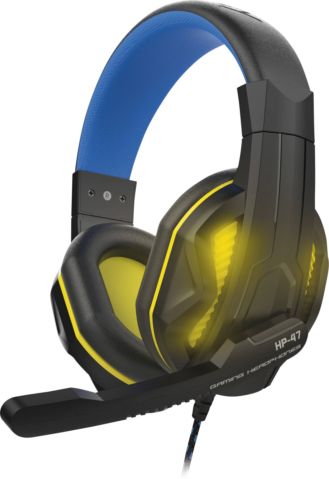 Steelplay HP47 Micro-casque supra-auriculaire filaire Stereo noir/bleu volume réglable, mise en sourdine du microphone G-5