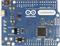 Une carte Arduino Leonardo bleue avec différents ports et composants, comprenant un microcontrôleur et un port USB.