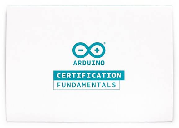 L'image présente le logo d'Arduino avec le texte 'Certification Fundamentals' en dessous.