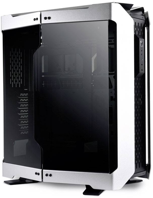 Un boîtier PC élégant avec façade en verre, offrant un look moderne et raffiné, idéal pour la construction d'ordinateurs haut de gamme.