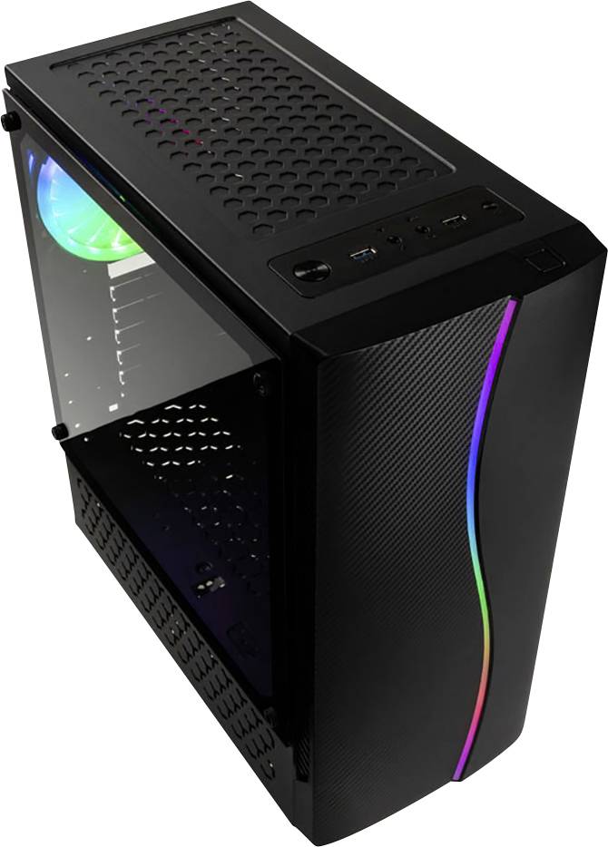 Tour midi Kolink Kolink Inspire K5 ARGB Midi-Tower - schwarz Window Boîtier PC, Boîtier gaming noir fenêtre latérale-1