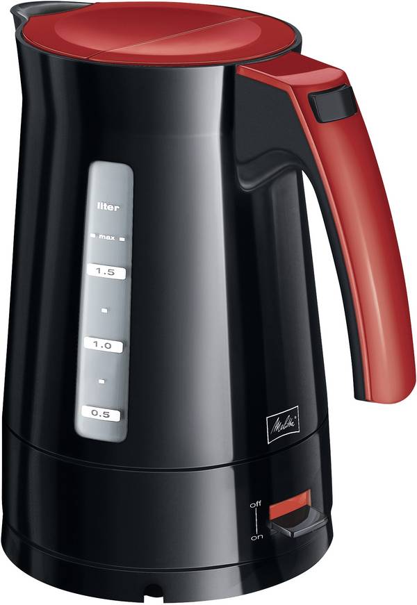 Melitta Enjoy Aqua Bouilloire sans fil, sans BPA noir/rouge Contenance: 1.7 l