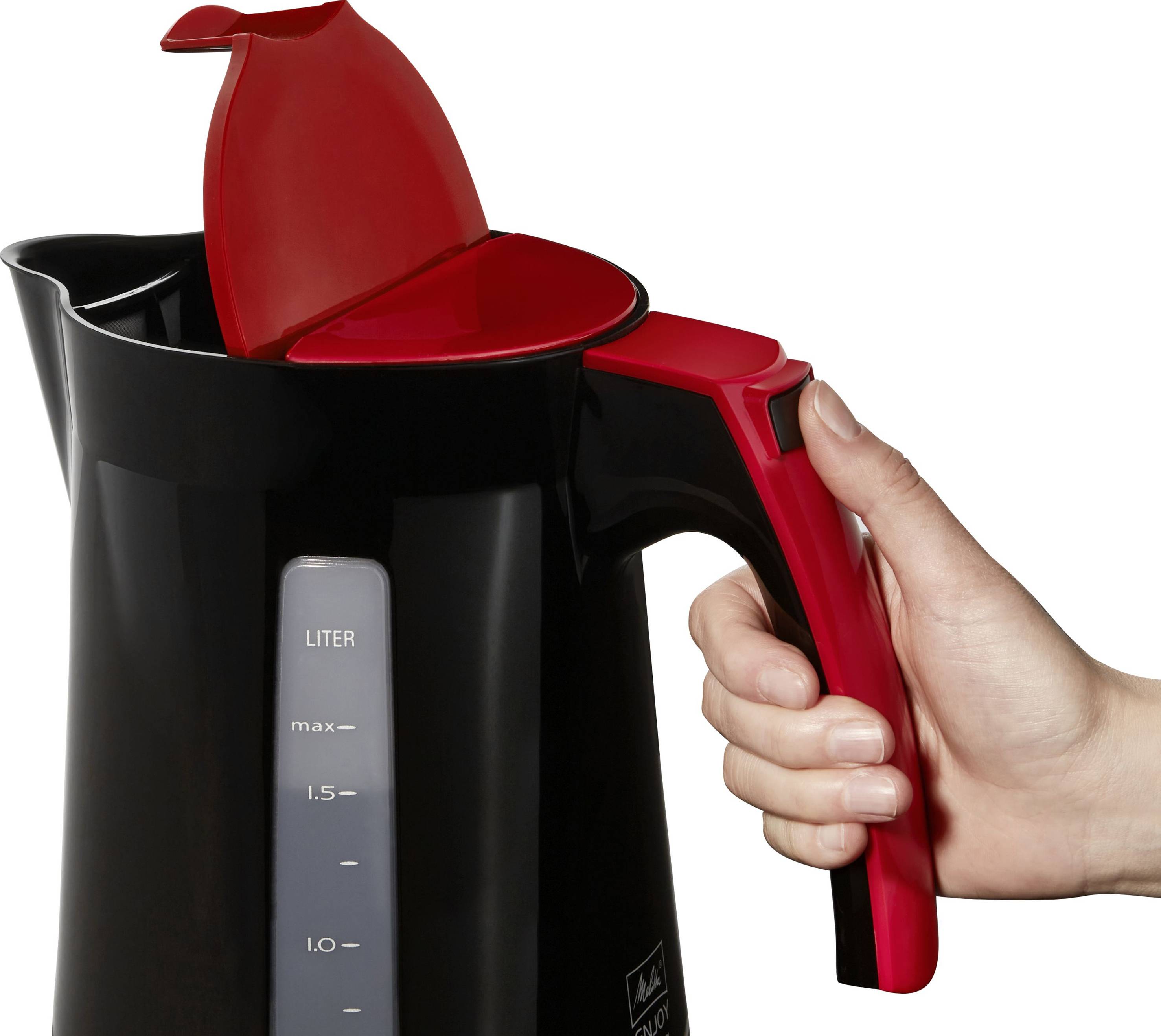 Melitta Enjoy Aqua Bouilloire sans fil, sans BPA noir/rouge Contenance: 1.7 l-2