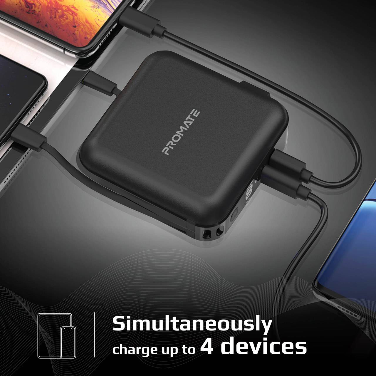 Pro Mate PD20 Powerbank (batterie supplémentaire) 15000 mAh Quick Charge 3.0 LiPo noir Affichage du statut-4