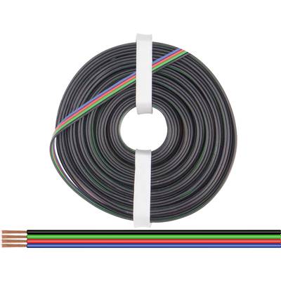 Donau Elektronik 419-010 Fil de câblage  4 x 0.25 mm² noir, vert, rouge, bleu 10 m