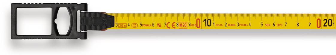 Un ruban à mesurer noir et jaune avec une fenêtre blanche affiche 10 cm. Il est gradué en centimètres et millimètres.
