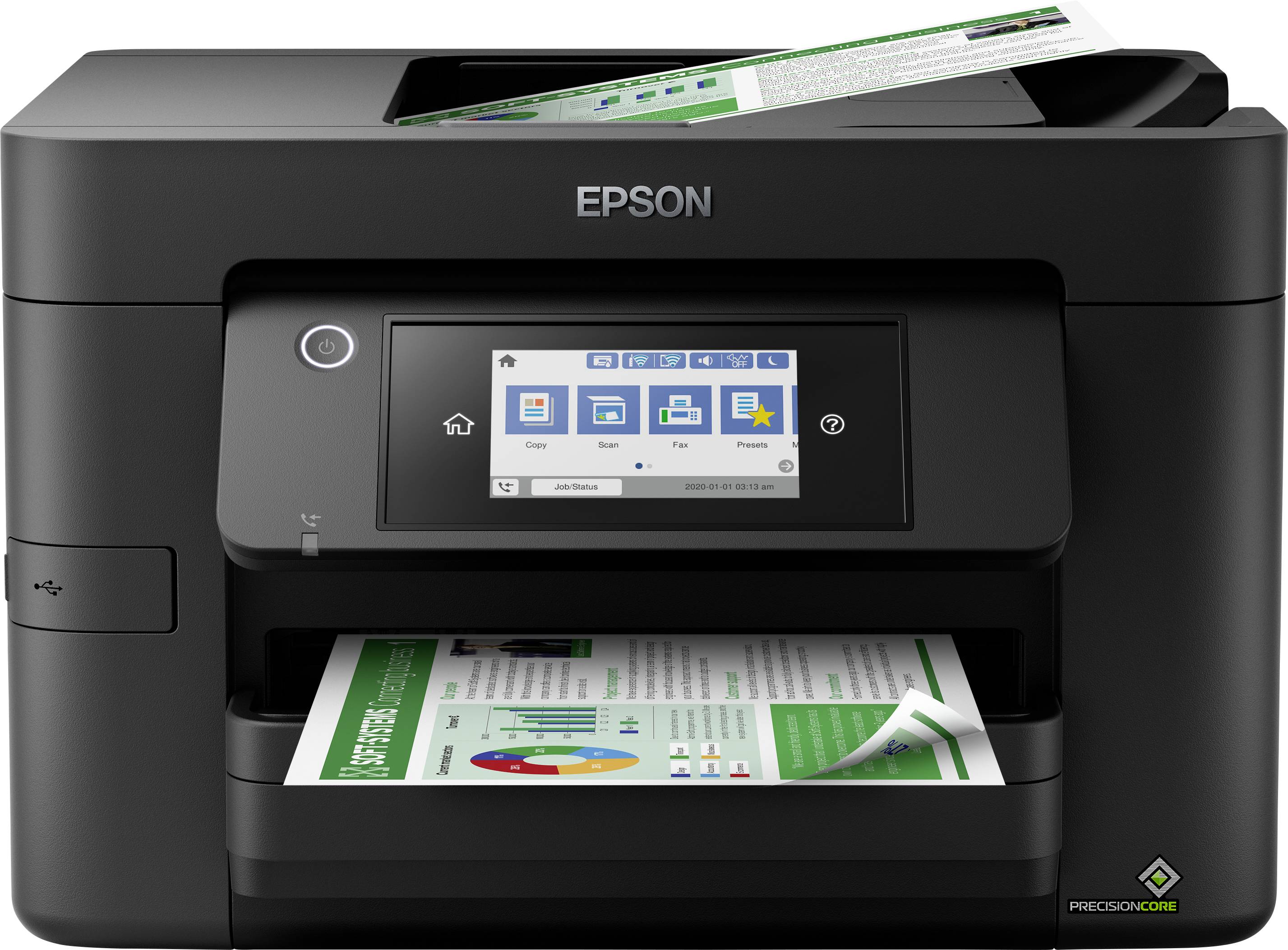 Epson WorkForce Pro WF-4825DWF, Jet d'encre, Impression couleur, 4800 x 2400 DPI, Numérisation couleur, A4, Noir-0